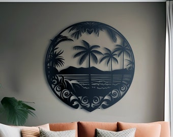 Island Dreams Metal Artwork | Transform Your Home into a Tropical Paradise | Customizable to Your Needs