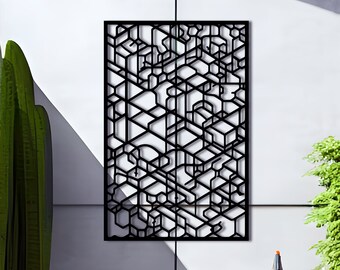 Isometric Geometric Metal Wall Art: Modern Indoor Outdoor Decor