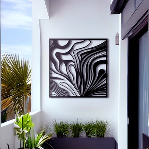 Tiger Stripes Abstract Metal Wall Art: Captivating Concept Piece Wall Art Decor | Metal Artwork | Large Metal Wall Art for Outside