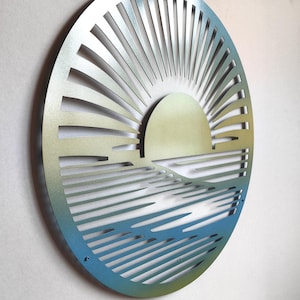 Coastal Metal Sun Wall Art: Custom Color Outdoor Decor