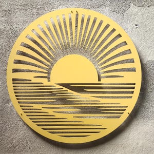 Coastal Large Metal Wall Art |  Oversized Metal Wall Art | Metal Wall Art Sun | Outdoor Large Metal Art