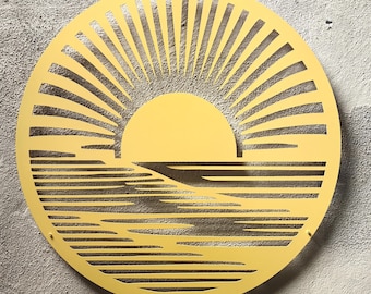 Coastal Large Metal Wall Art |  Oversized Metal Wall Art | Metal Wall Art Sun | Outdoor Large Metal Art