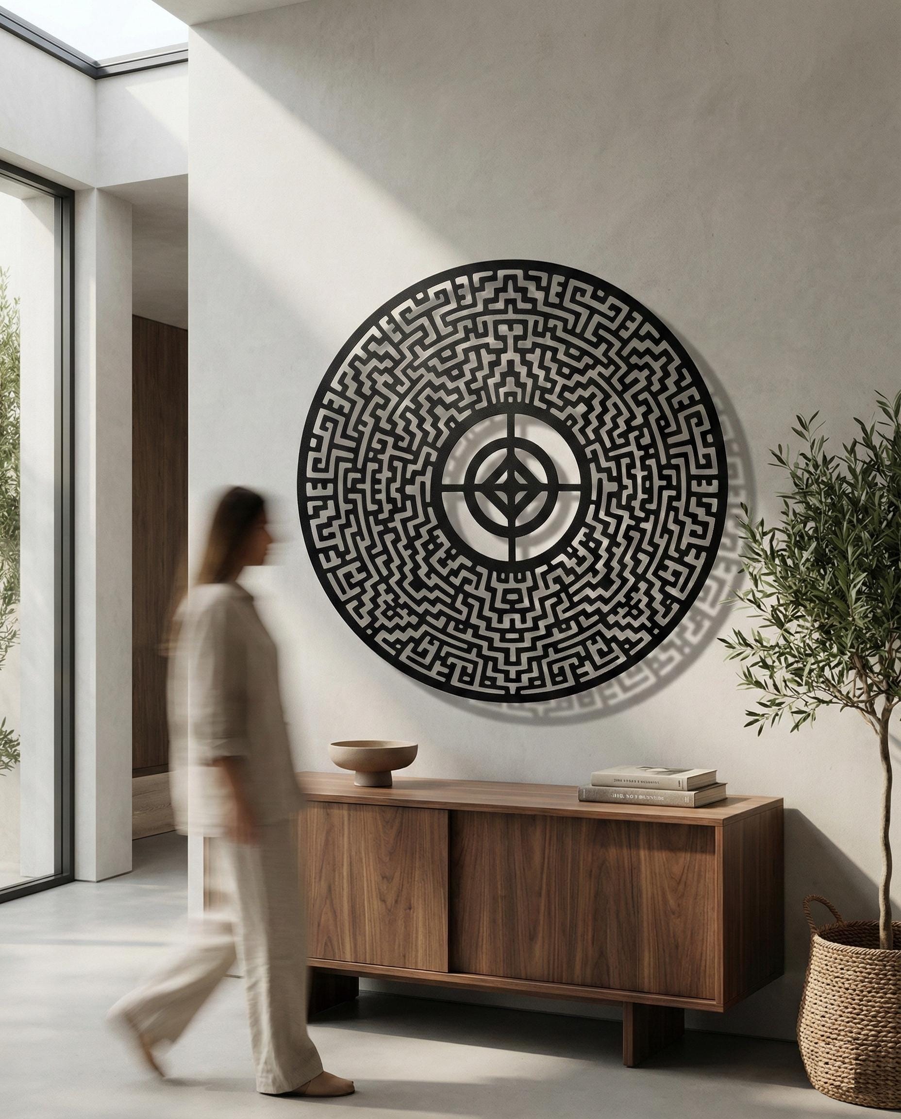 Aztec Sun Stone Metal Wall Art – Sacred Geometry Outdoor Sculpture - Etsy