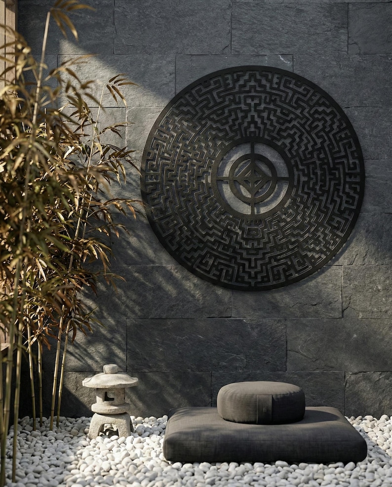 Aztec Sun Stone Metal Wall Art – Sacred Geometry Outdoor Sculpture - Etsy