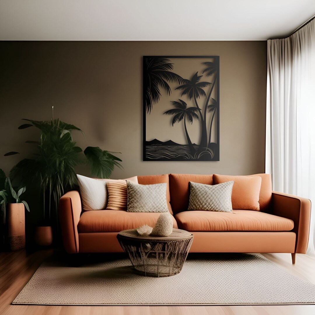 Coastal Retreat Metal Tree Wall Art Oversized Metal Wall Art Metal Wall