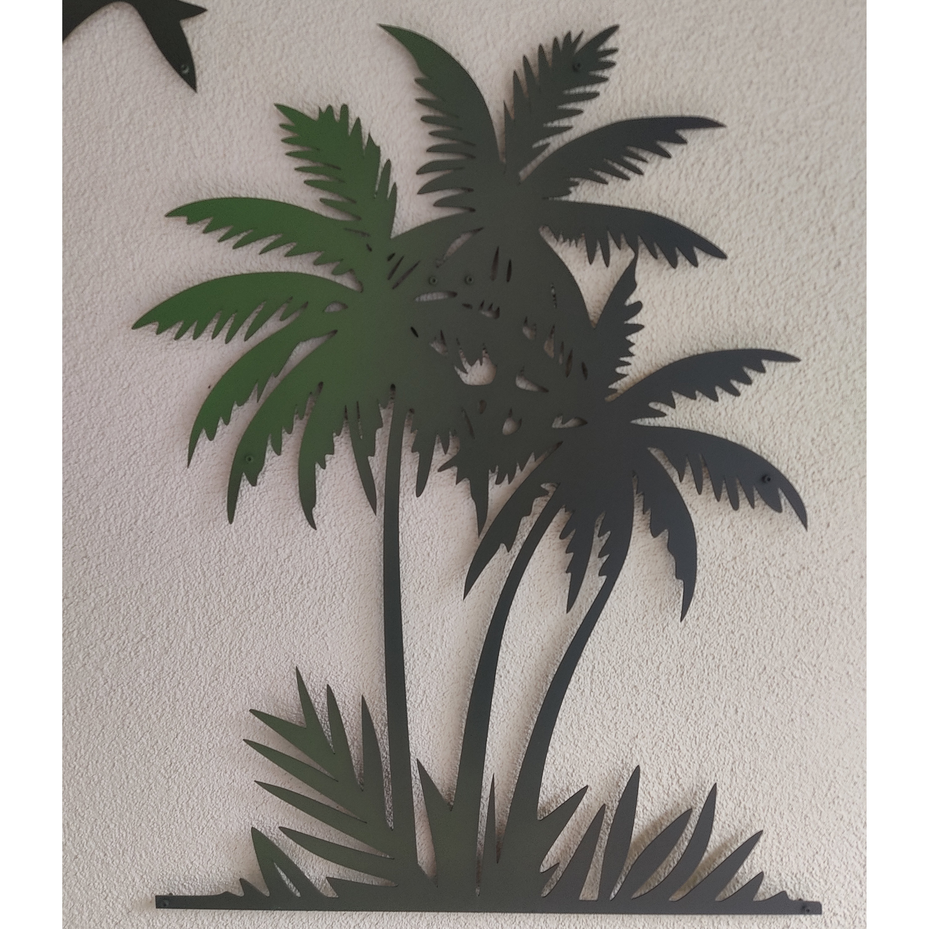 Tropical Palms Metal Wall Art 2 Shades of Green Art Decor Etsy