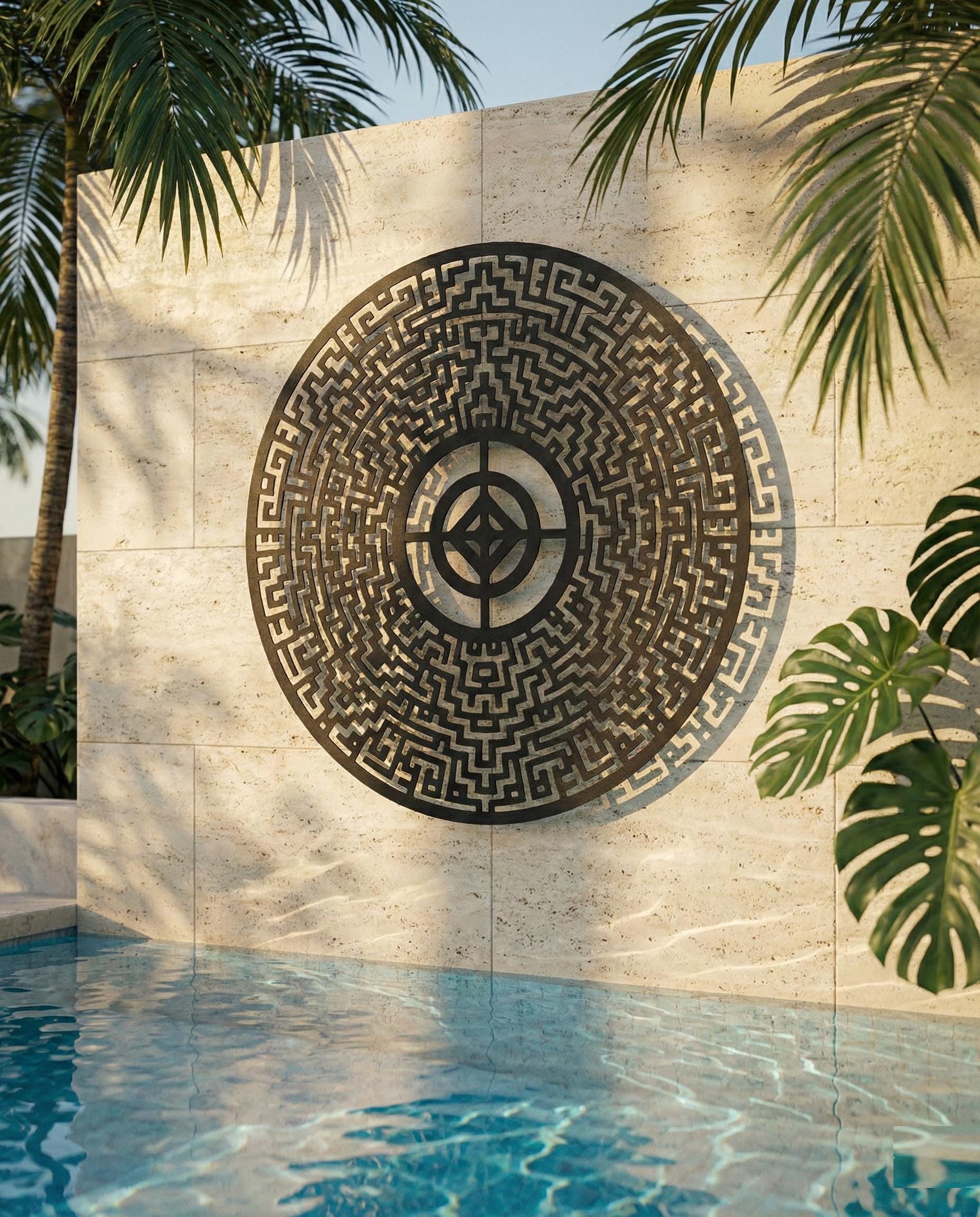 Aztec Sun Stone Metal Wall Art – Sacred Geometry Outdoor Sculpture - Etsy