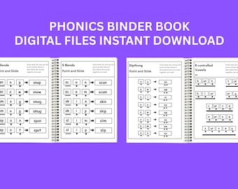 Phonics Binder Book, Reading Intervention Activities (Digital Download)