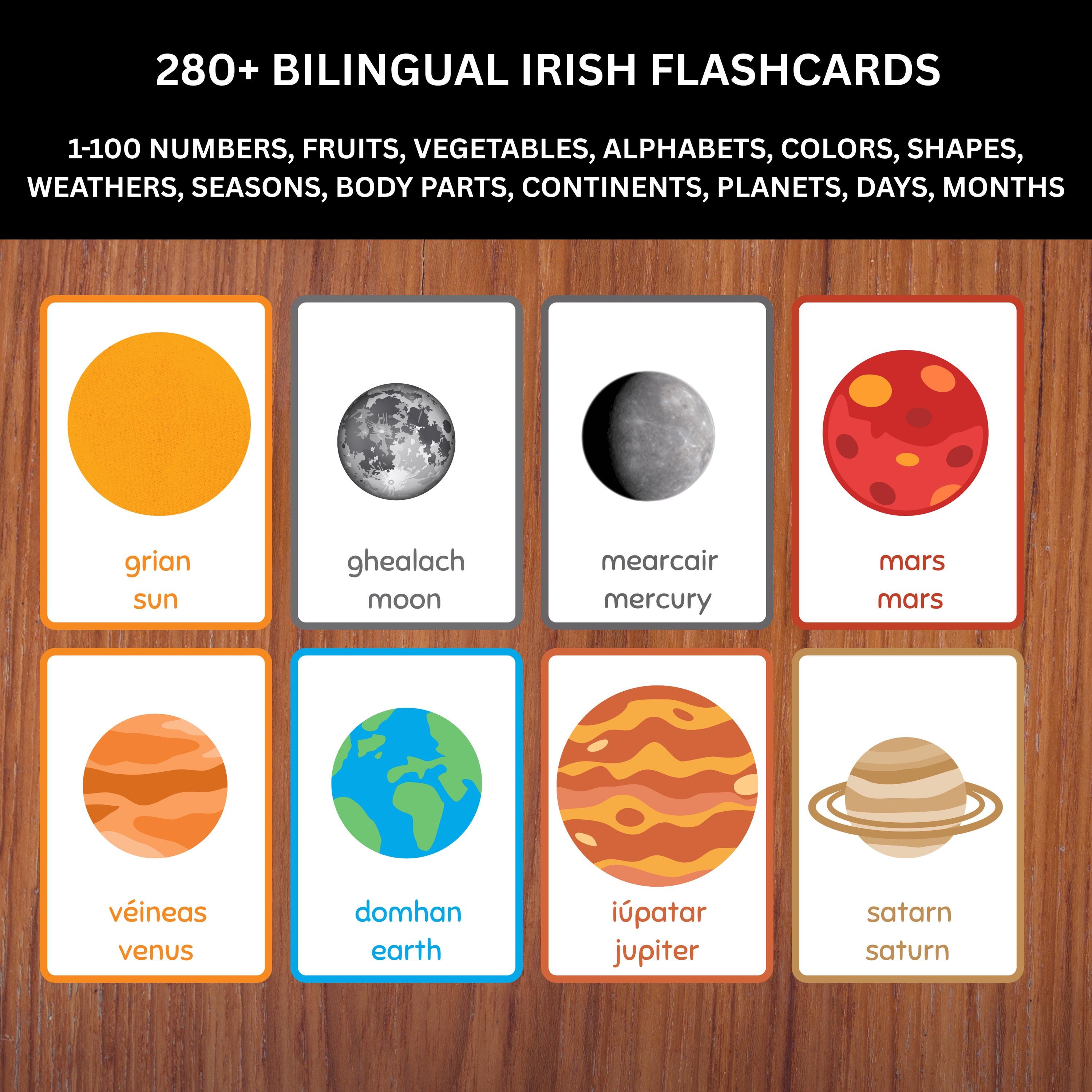 280+ Bilingual Irish English Flashcards Instant Download PDF - Etsy