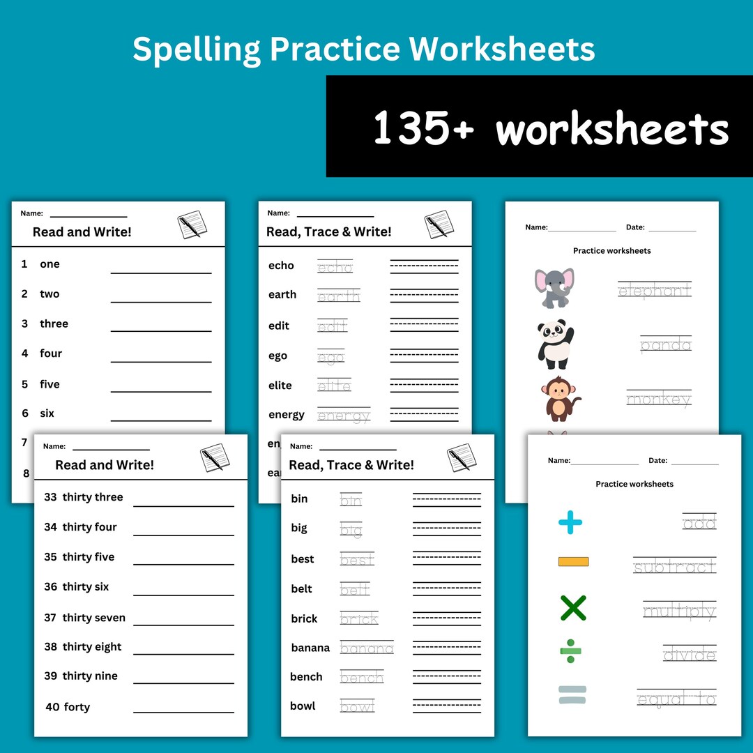 Flash Spell First Grade Spelling Worksheets | Words Practice Worksheets Printable ...