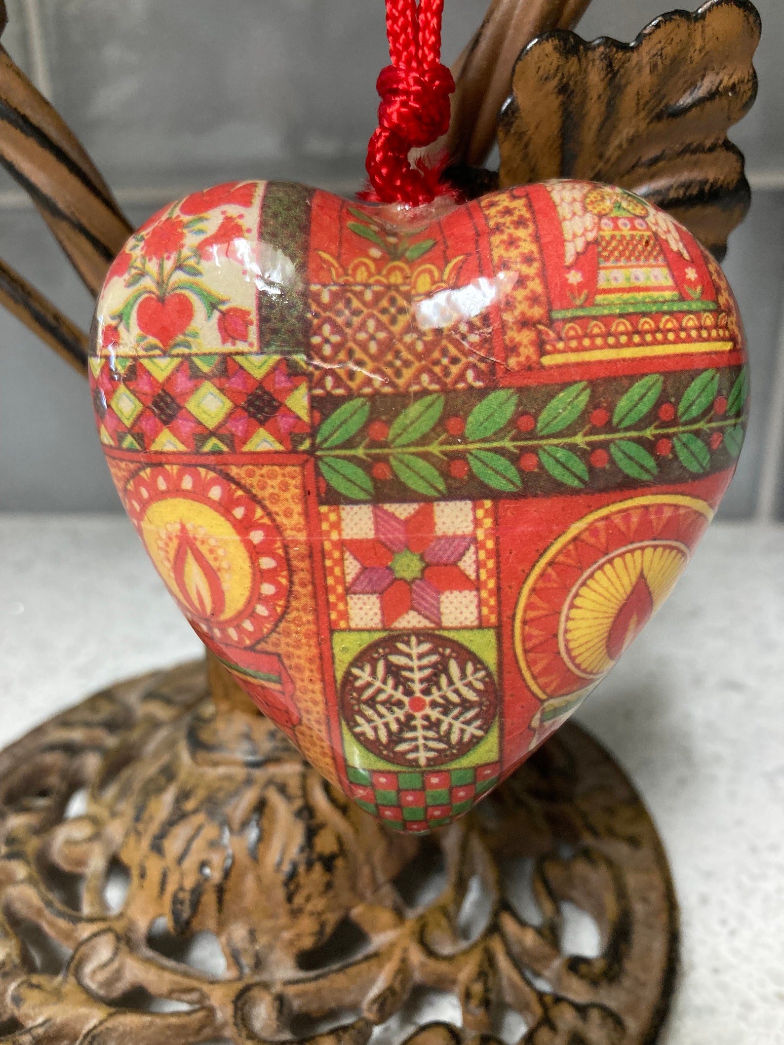 VTG Heart Shape Paper Mache Christmas Ornaments-lot of 4 - Etsy