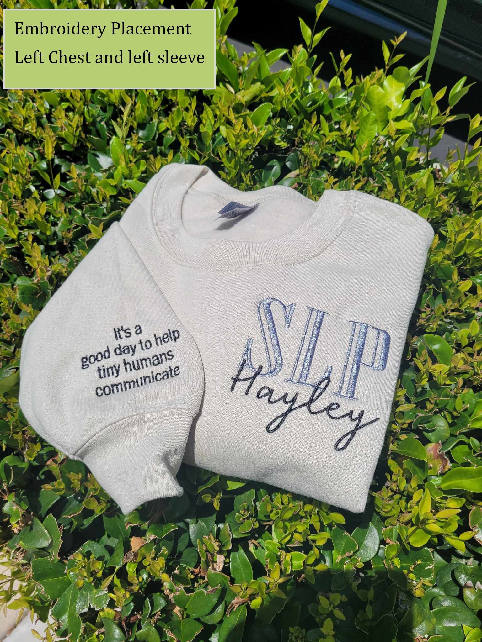 Embroidered Language Pathology Sweatshirt, Custom SLP Sweatshirt,  It&#39;s A Good Day To Help Tiny Humans Communicate Sweatshirtt, Speech Shirt