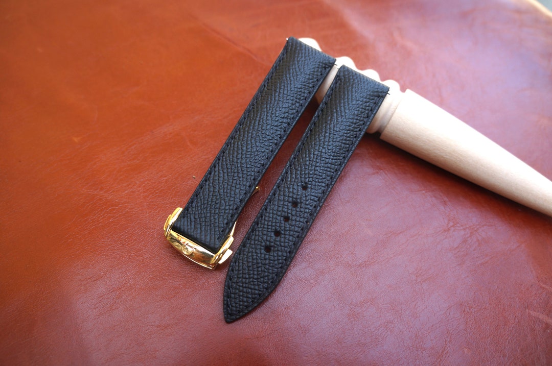 Omega Watch Strap Black Epsom Leather Watch Strap for Omega Etsy