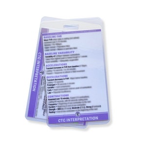 CTG Interpretation | Midwifery Reference Card, Badge Card, Student Midwife, Swing Tags, Lanyard and Badge Cards