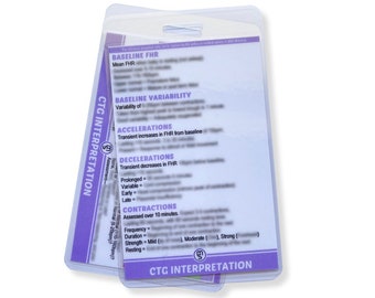 CTG Interpretation | Midwifery Reference Card, Badge Card, Student Midwife, Swing Tags, Lanyard and Badge Cards