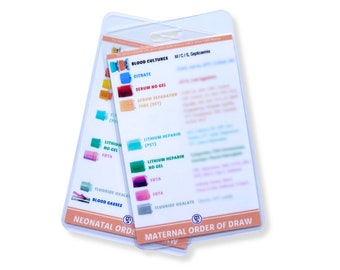Maternal & Neonatal Order of Draw Reference Card | Midwifery Reference Card, Badge Card, Student Midwife, Swing Tags, Badge Cards