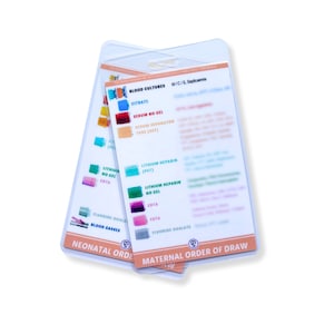 Maternal & Neonatal Order of Draw Reference Card | Midwifery Reference Card, Badge Card, Student Midwife, Swing Tags, Badge Cards