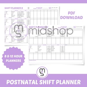 Peut inclure: Planificateur de poste postpartum imprimable au format PDF. Le planificateur comprend des sections pour les postes de 8 et 12 heures, avec de l'espace pour les informations sur les patients, les notes et l'attribution des amis ou des contacts. Le planificateur est conçu pour les infirmières et les autres professionnels de la santé travaillant en soins postnatals.