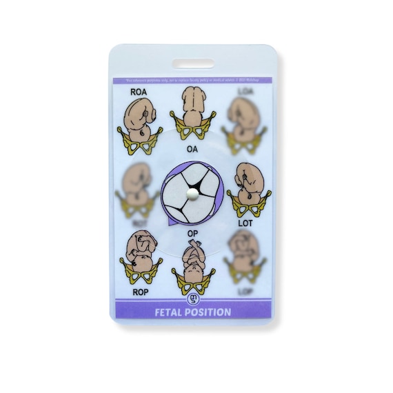 Fetal Position Wheel Tool | Midwifery Reference Card, Badge Card, Student Midwife, Swing Tags, Lanyard and Badge Cards