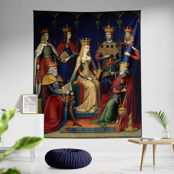 New Medieval Tournament Tapestry Wall Hanging – 18x26 Inch Fully Lined Cotton Art With Rod Sleeve (Antique Style)