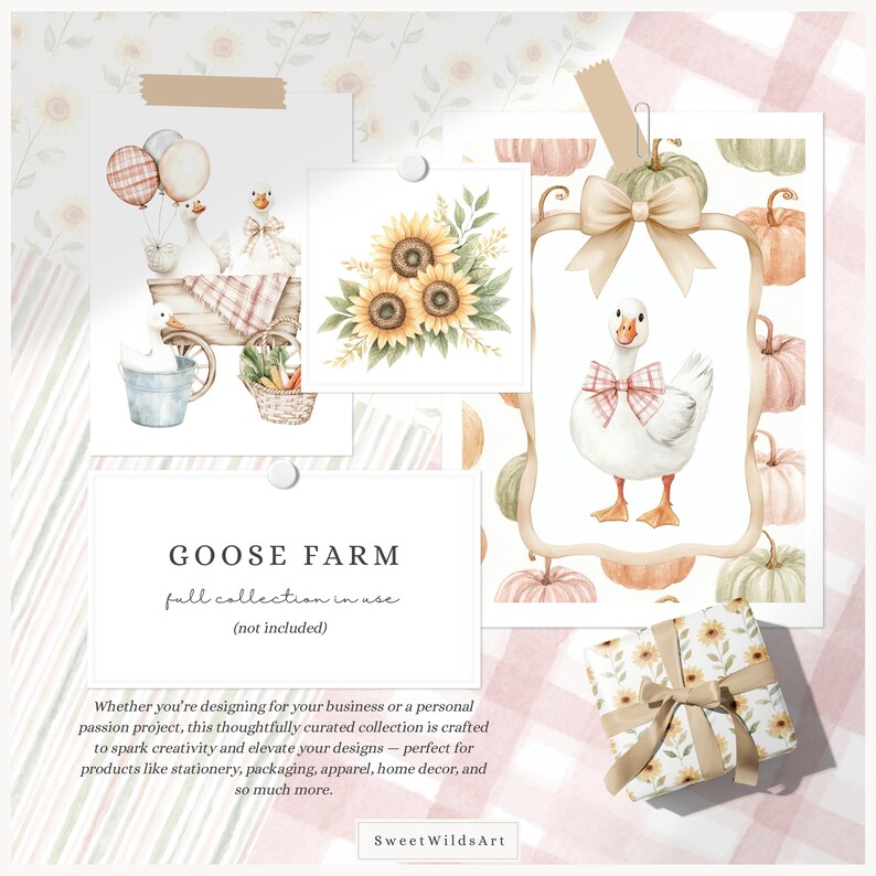 Watercolor Goose Farm Clipart, Silly Goose PNG, Cute Farm Nursery Decor ...
