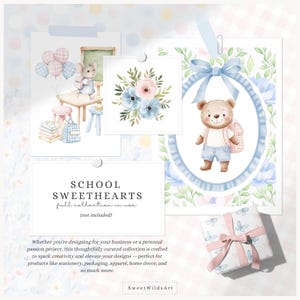 Watercolor Back to School Clipart Set, Grandmillennial Clipart, Cute ...