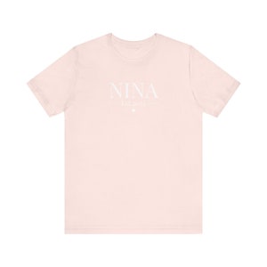Nina Est. 2024 (White Letters) Tshirt, Madrina Shirt, Godmother Tee, Godmother Gift, Latina Gift, Mexican Gift, Nina Unisex Short Sleeve Tee