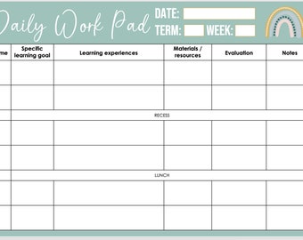 Daily Workpad | Teacher planner