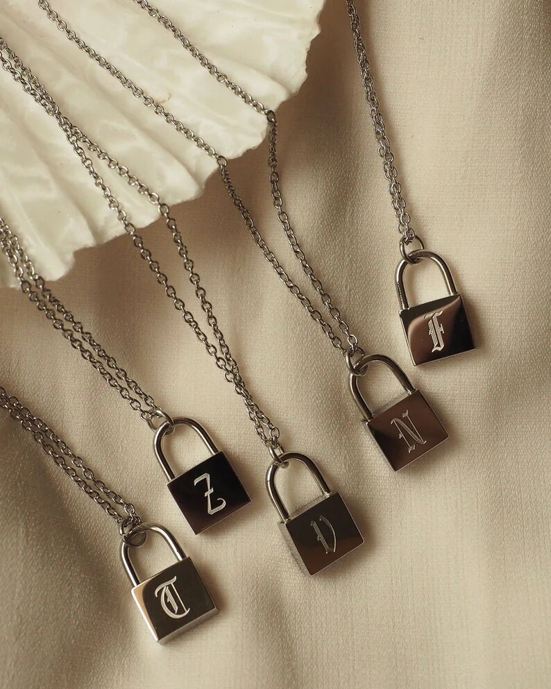 Custom Initial Padlock Necklace Timeless Engraved Lock Etsy Australia