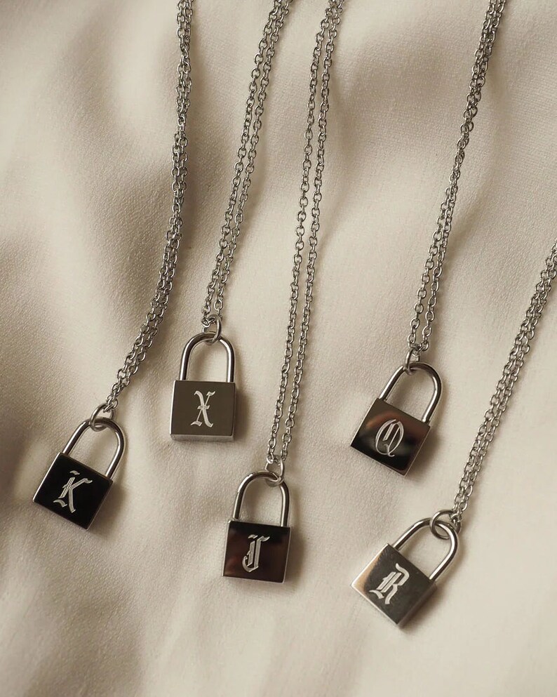 Custom Initial Padlock Necklace Timeless Engraved Lock Etsy Australia