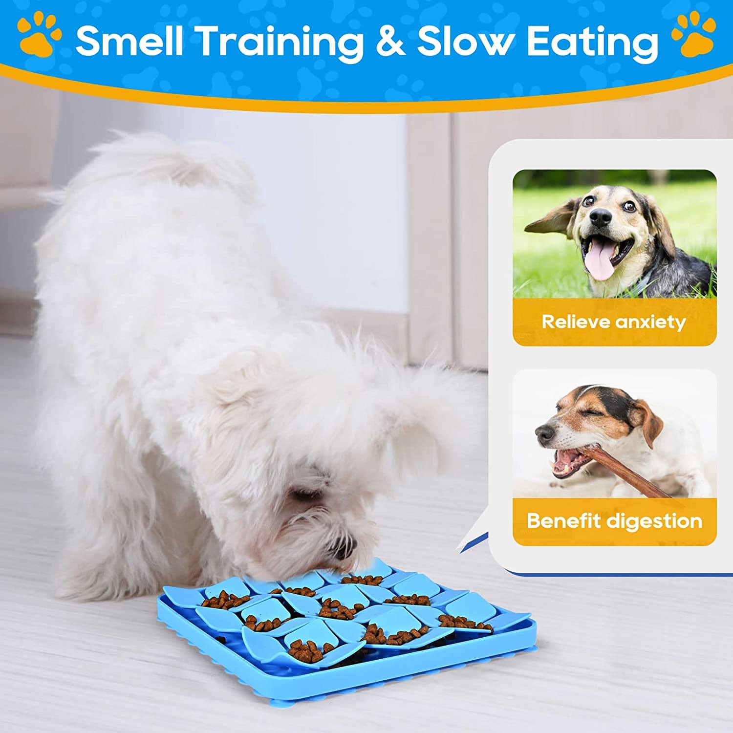 Dog Food Mat Silicone Paw Pattern Dog Feeding Mat Waterproof - Temu