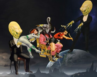 Pulp and Circumstance Print Series:  &quot;Levitation&quot; - Large 13x19 in. Signed Print on Watercolor Paper