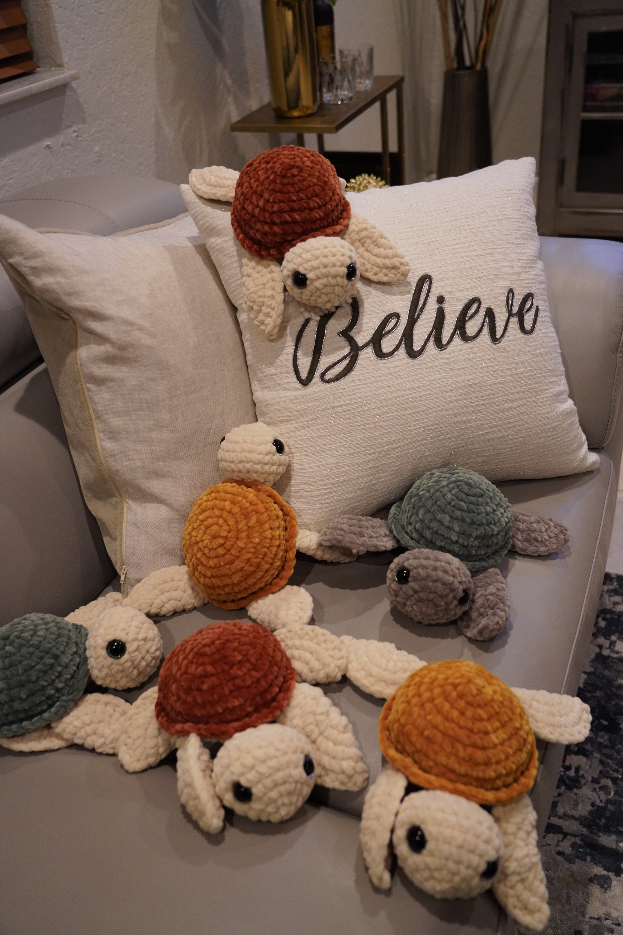 Sea Turtle Crochet Turtle Amigurumi Plush Animal Toy for Child or