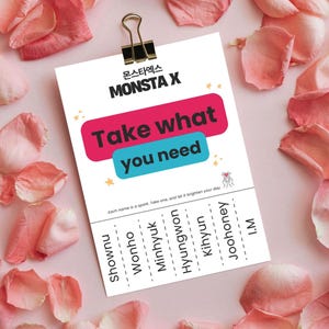 Póster de Monsta X Toma lo que necesitas Regalo de cumpleaños K-Pop Monbebe Bias Póster Shownu Wonho Minhyuk Hyungwon Kihyun Joohoney IM WENEE OT7