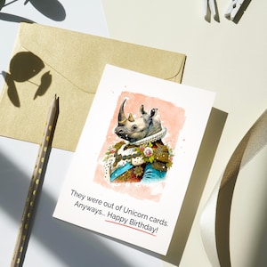 Carte d'anniversaire drôle Carte humoristique pour anniversaire Licorne Fête des pères Fête des mères Meilleur ami Copain Femme Collègue Imprimer Télécharger