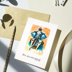 Carte d'anniversaire drôle pour hommes Carte effrontée pour frère ami mari Carte humoristique avec un animal disant drôle Fête des pères Téléchargement d'impression DIY