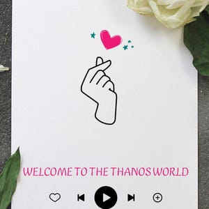 Squid Game Karte Geburtstag Welcome to the Thanos World Geburtstagskarte Fingerherz Korea Spieler 230 TOP 오징어 게임 BigBang Netflix Einladung
