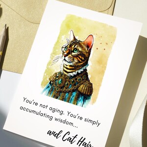 Carte d'anniversaire chat, carte d'anniversaire Catlady, papa chat, maman chat, carte drôle, carte d'anniversaire humoristique, fille, père, papa, maman
