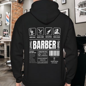 Barber hoodie Etsy Mexico