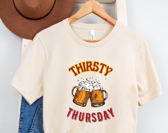 Thirsty Thursday Shirt, Day Drinking, Bar Lounge Gift for Her, Humorous Bartender Uniform, Gift for Husband Birthday, Gift for Bartender