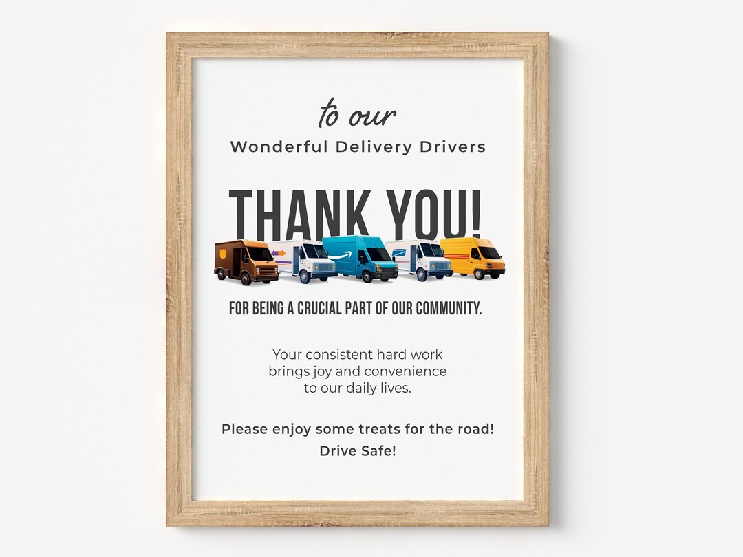 Wonderful Delivery Drivers Appreciation Poster Thank You Etsy