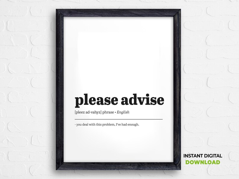 Funny Office Decor, 16 Printables Office Wall Art, Definition Prints