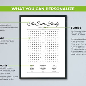 Custom Printable Word Search Poster Perfect Personalized Gift for ...