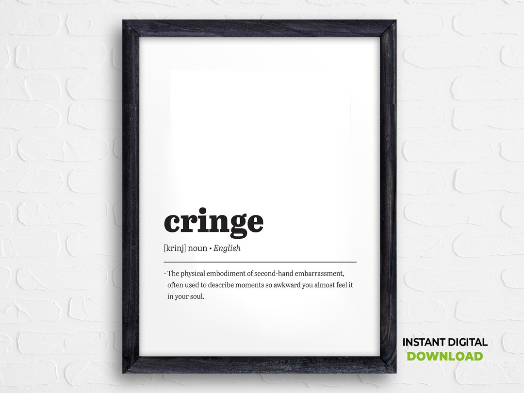 Cringe Definition Poster Sarcastic Office Humor Awkward - Etsy