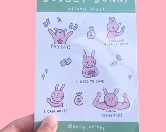 Budget Bunny - sticker sheet [scrapbooking diary journal planner budget finance tracker hobonichi]