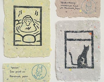 Lino / Woodblock print on Handmade Paper