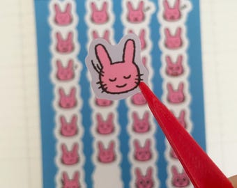 Moody Bunnies - sticker sheet [scrapbooking diary journal planner decoration hobonichi]