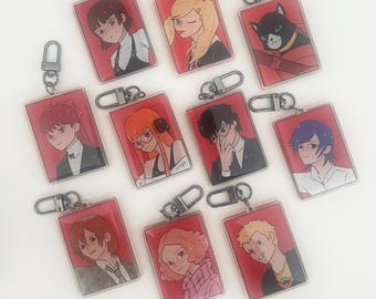 Persona 5 Royal KeyCharms - Double Sided Designs (School Uniform + Metaverse) - 2.5 inch epoxy clear acrylic