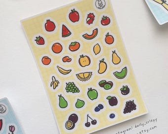 Fruits - sticker sheet [scrapbooking diary journal planner decoration hobonichi]