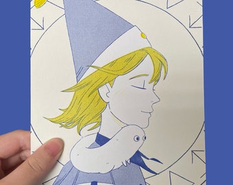 Coco and Brushbuddy (Witch Hat Atelier) - A5 riso print
